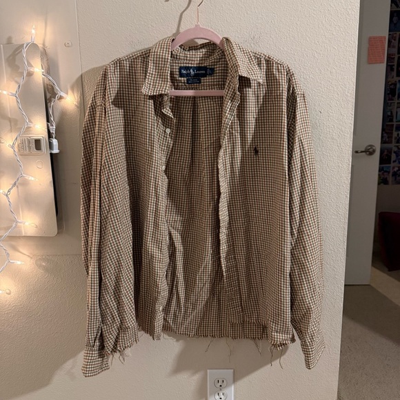 Ralph Lauren Other - Ralph Lauren Tan Checkered Button Down Shirt